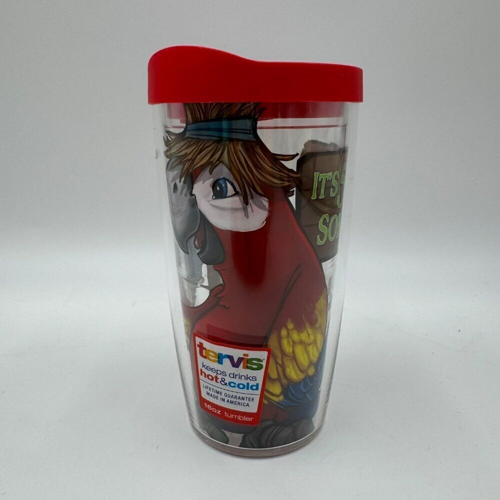 Tervis 16oz "It's 5 O'Clock Somewhere" Margaritaville Cup w/Red Lid NEW